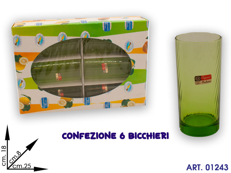 Dca 402 Conf 6 Bicchieri Verdi Bibita Cm25x18x8