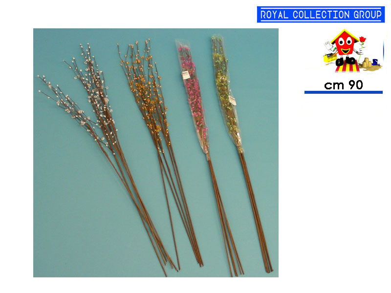 8023  Set 5 Steli C/boccioli Perle E Cristalli Col Cm90