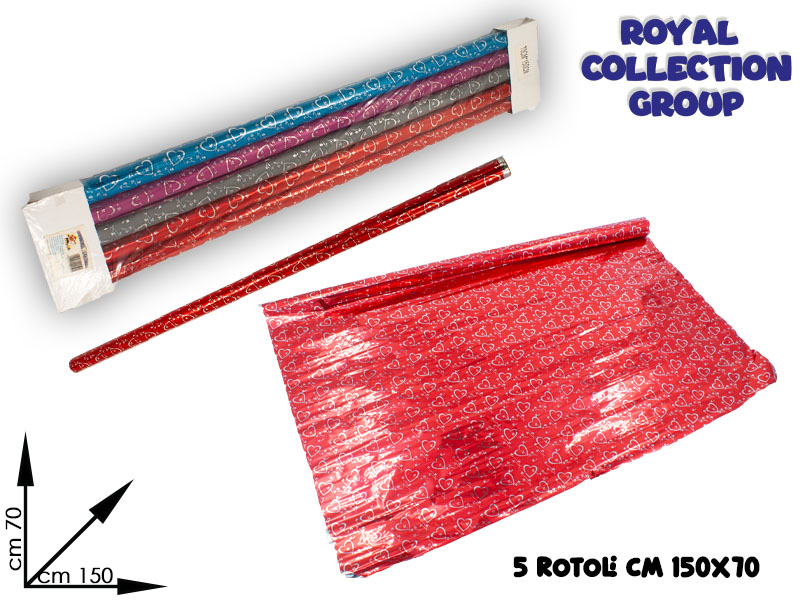 9050 Conf 5 Rotoli Regalo Col Ass Cm150x70