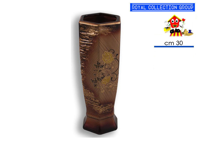 Vaso Ceramica C/disegni Decorati Cm30