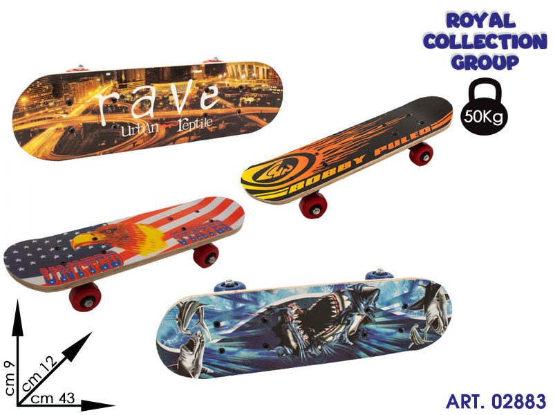 1705 0015 Skateboard Col Ass Cm43x12,5