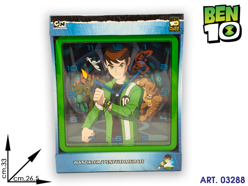 5006 Orologio Parete Ben 10 Quadrato Cm33x26,5