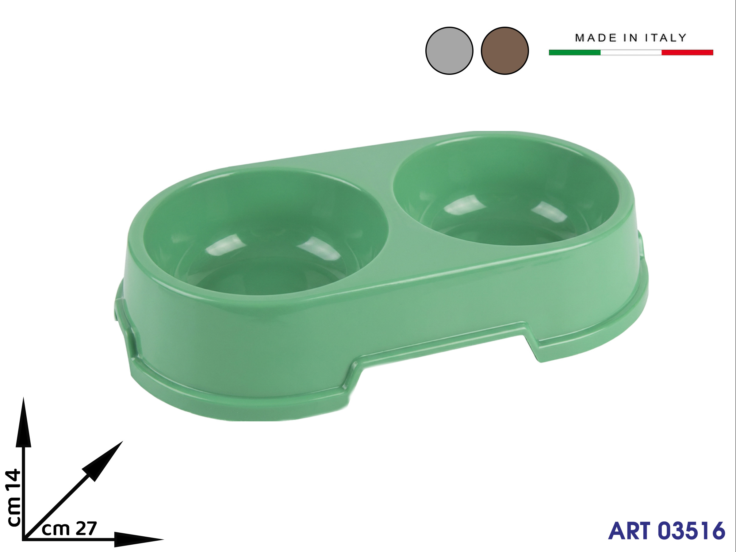 311  Ciotola Double Per Cani Col Ass Cm27x14