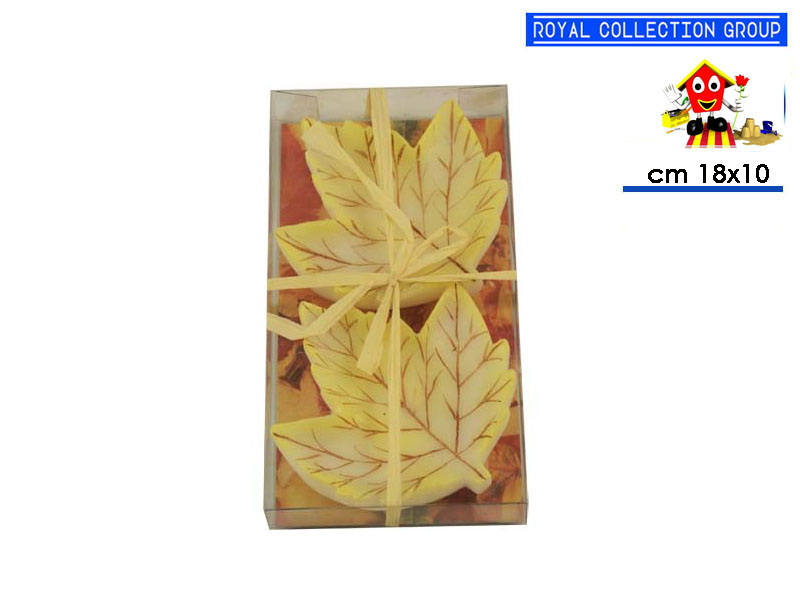Gv 6034 Candele 2 Foglie Cm18,5x10
