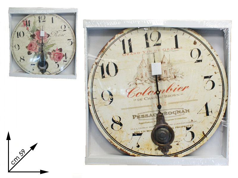 00154 Orologio Muro Vetro Gigante Ass Cm 59