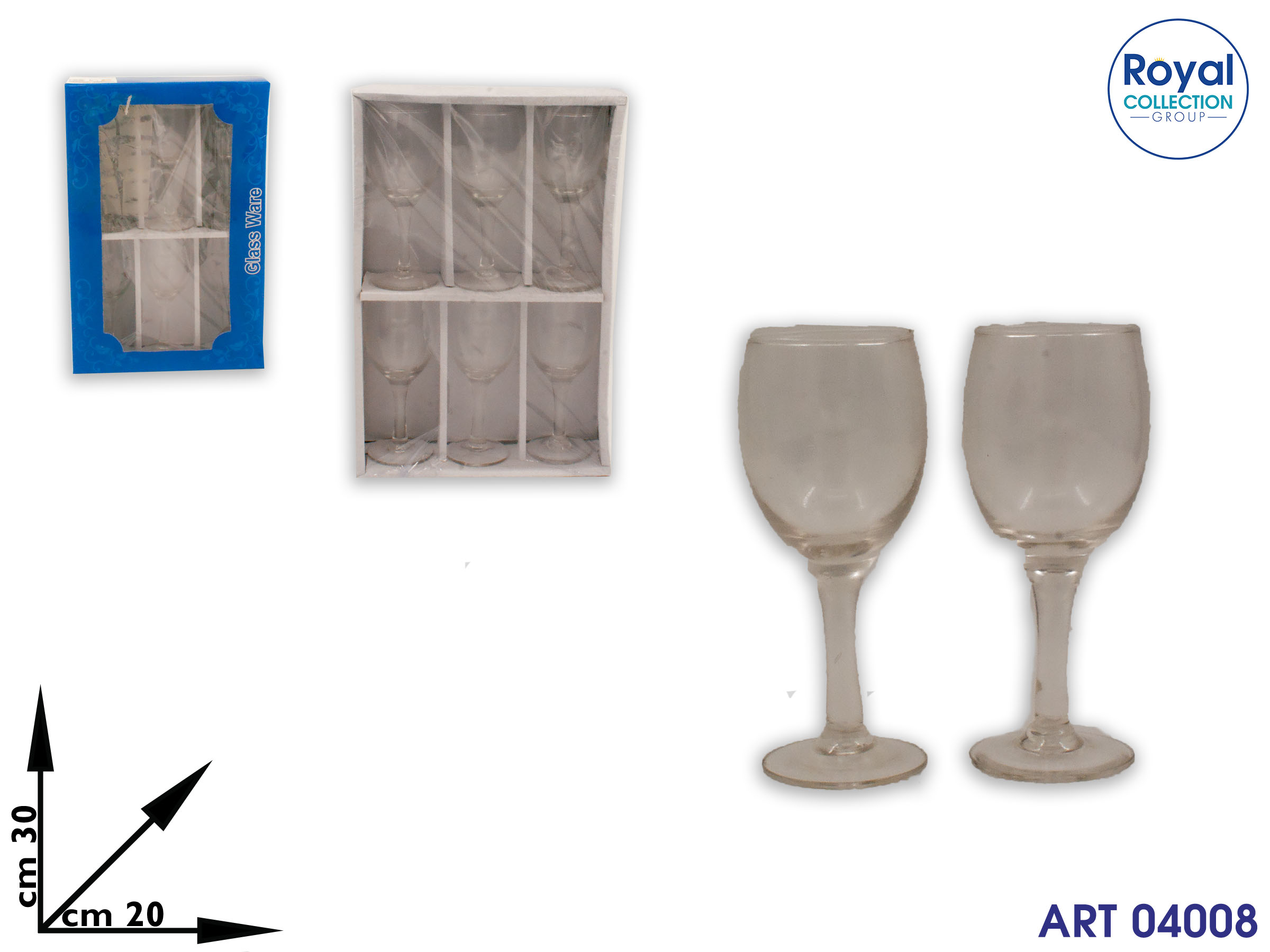 Ro 76 Conf 6 Bicchieri Design Bibita Vetro Cm30x20