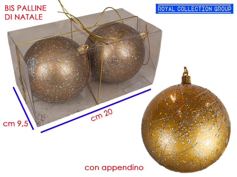Kl0024 Set Palle Natale Oro Cm20x9,5x9,5