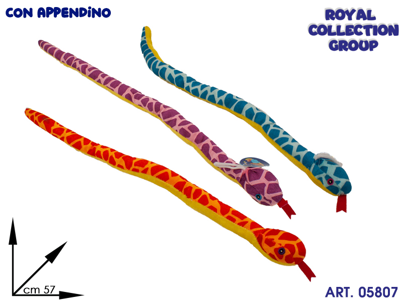 A1 14182 Serpente Peluche 3 Ass Cm57