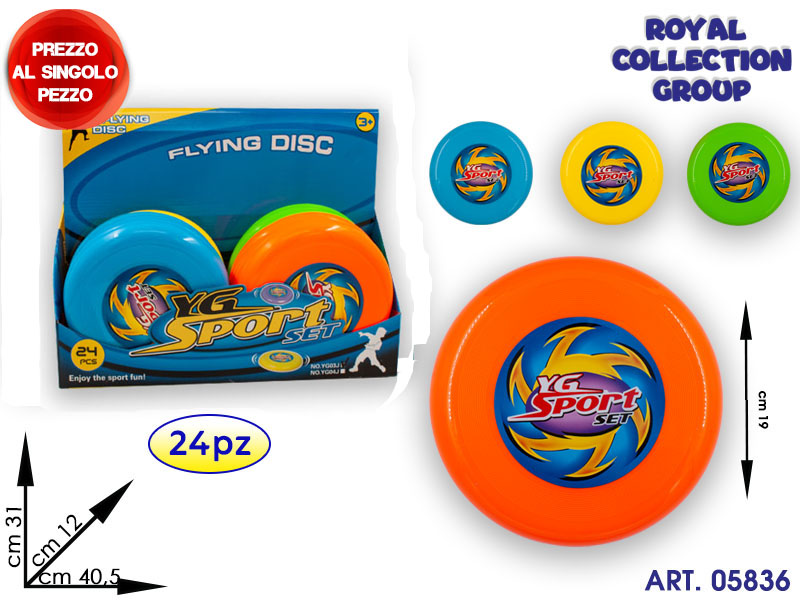 K073346 Yg03j Frisbee Col Ass Cm 19  Display 24pz