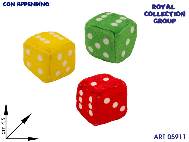 Rr 6033 3-jm19220 Dado Peluche 3 Col Cm 4.5