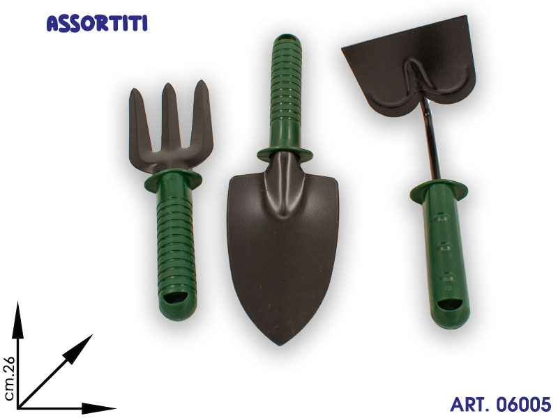 1 Pz  Giardino 3 Ass Zappetta Rastrello Forca Cm26