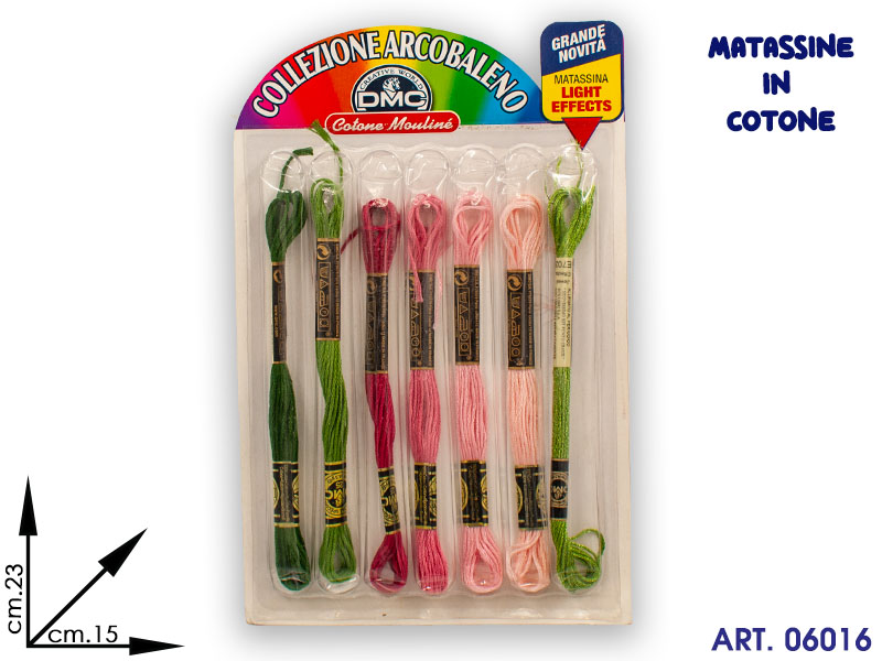 Set 7 Filo Cotone Collezione Arcobaleno 23x15cm