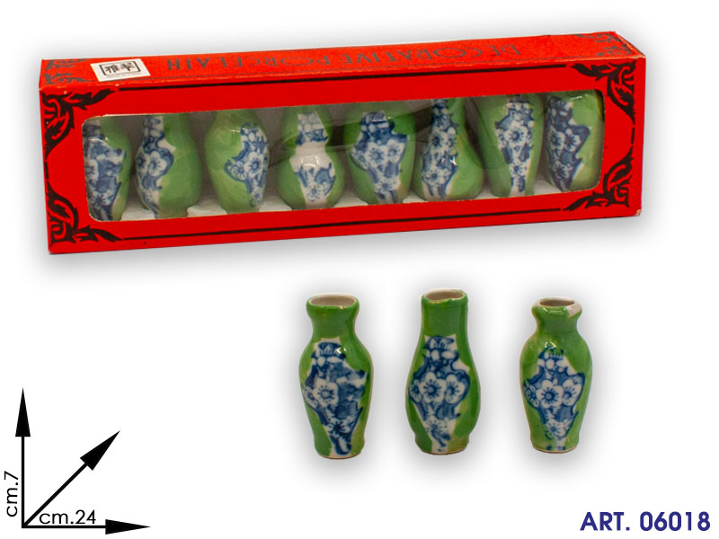 Set 8 Vasetti Porcellana Conf Cm24x7