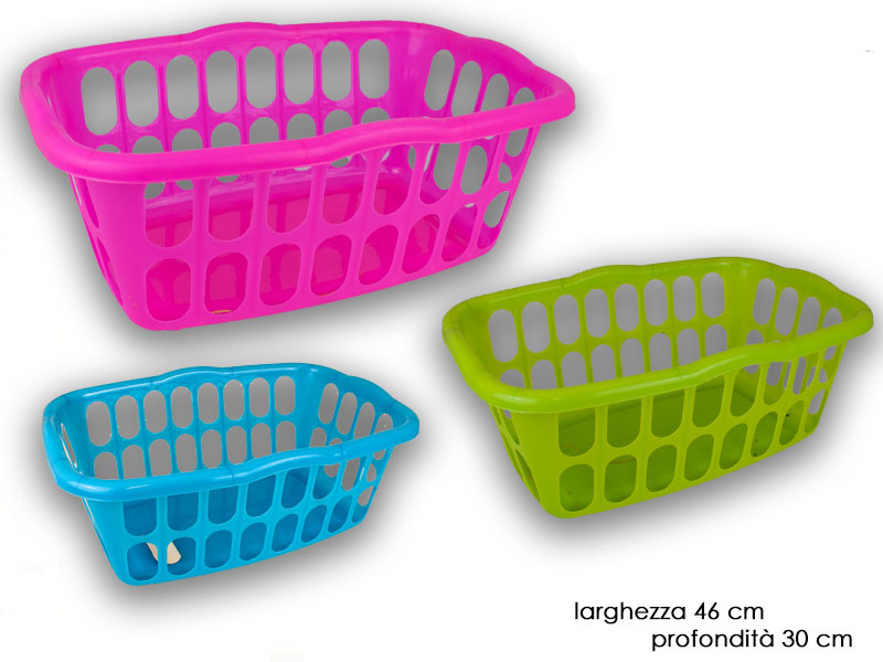 Pl125 Cesto Biancheria Plastica Col Cm46x33