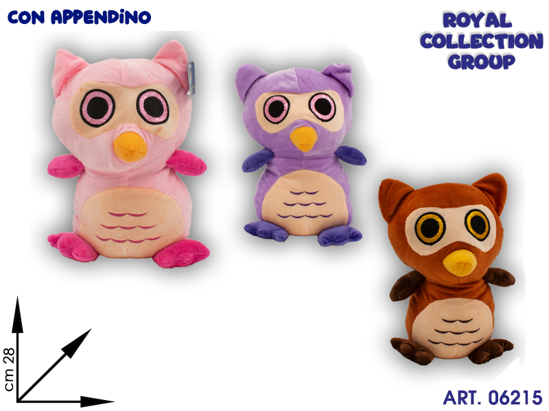 A1 15587 2 Gufo Peluche Col Ass Cm 28