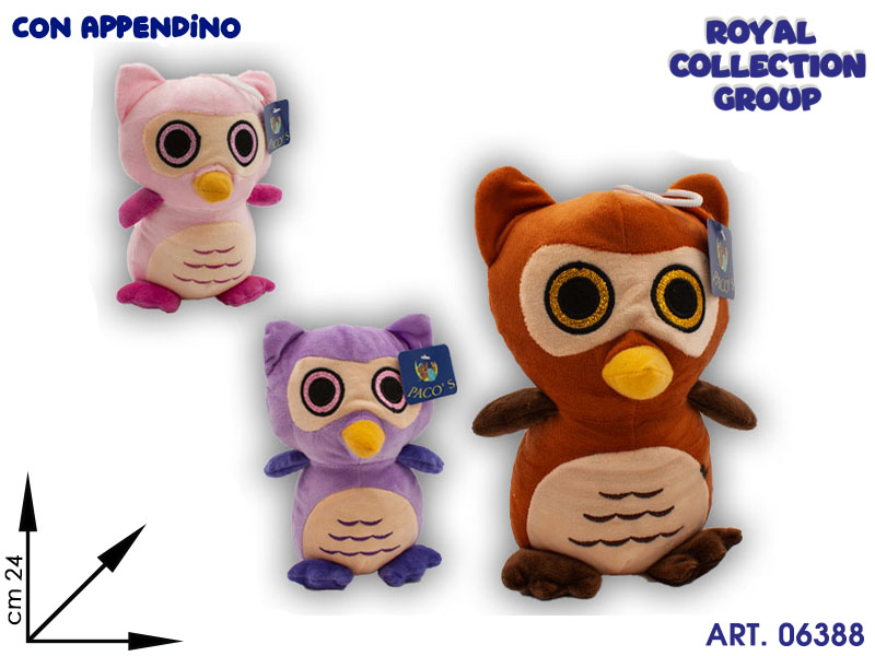 A1 15587 1 Gufo Peluche Soffice 3 Ass  Cm 24