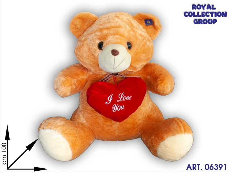 Gt9037 Orso Peluche Bubu C/cuore  Cm 100