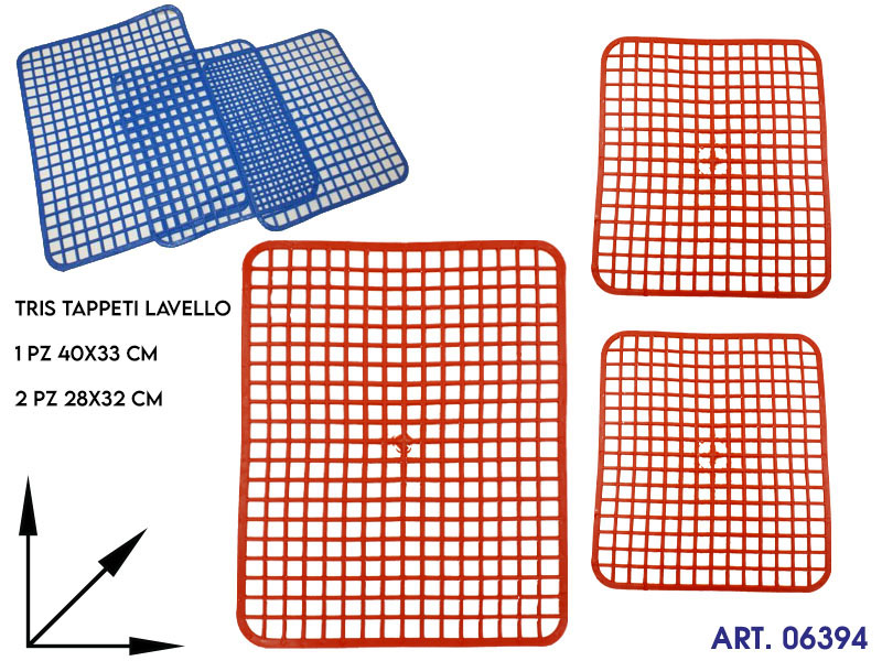 184 Set 3 Pezzi Salvalavello Col Ass Cm 40x33