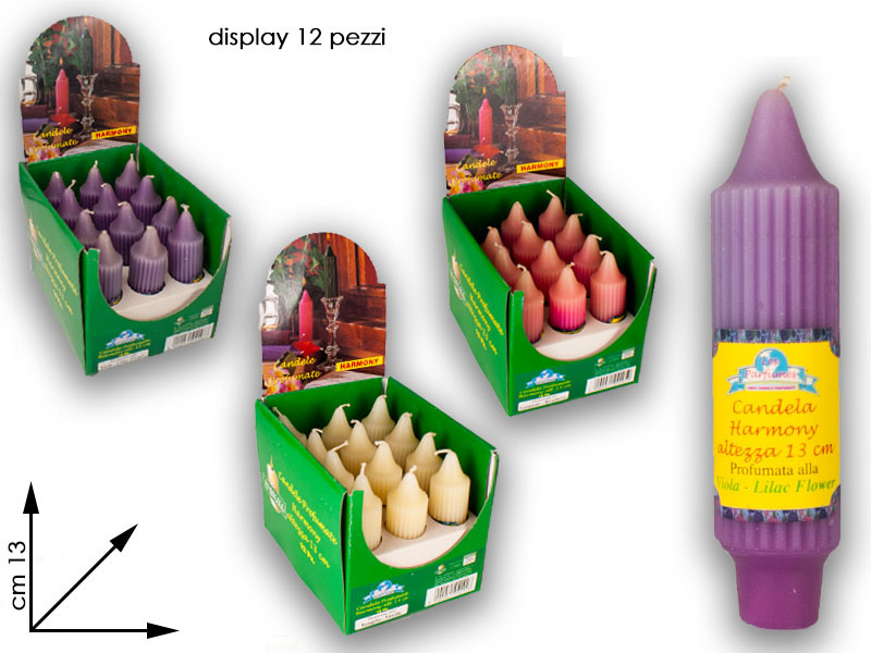 Candele Profumate Harmony (minimo 12 Pezzi) Cm 13 Col