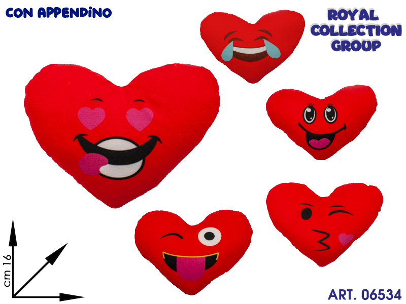 A1 16588 1 Cuore Peluche Faccine Ass Cm 16