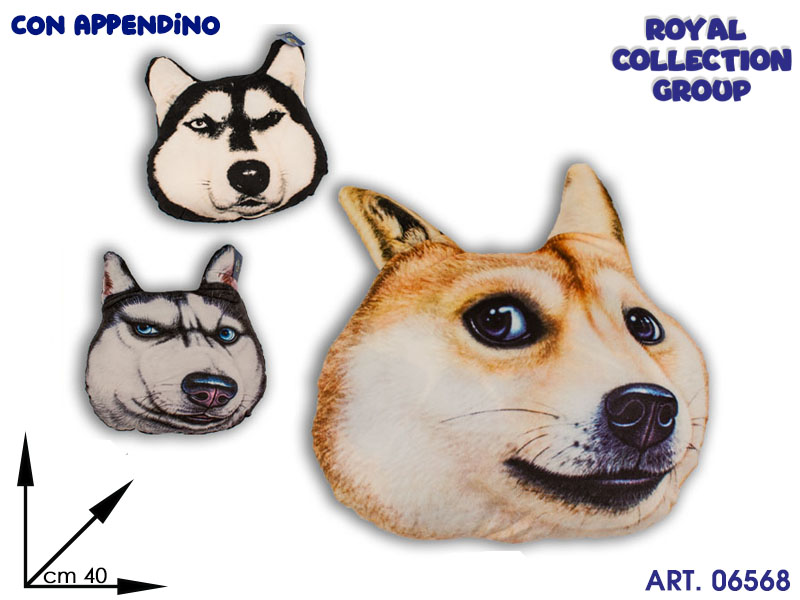 A1 17134abc  Cuscino Peluche Cane Ass   Cm 40