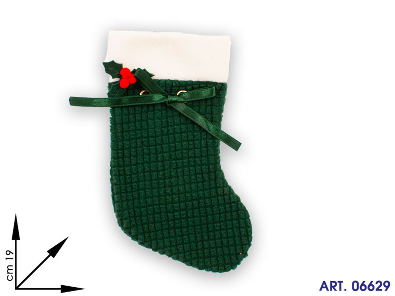 Calza Verde Natale  Cm 19