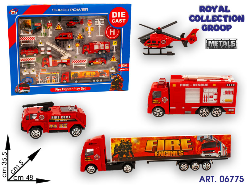 K085522 Set Fire Fighter  Die Cast  Cm 48x35.5