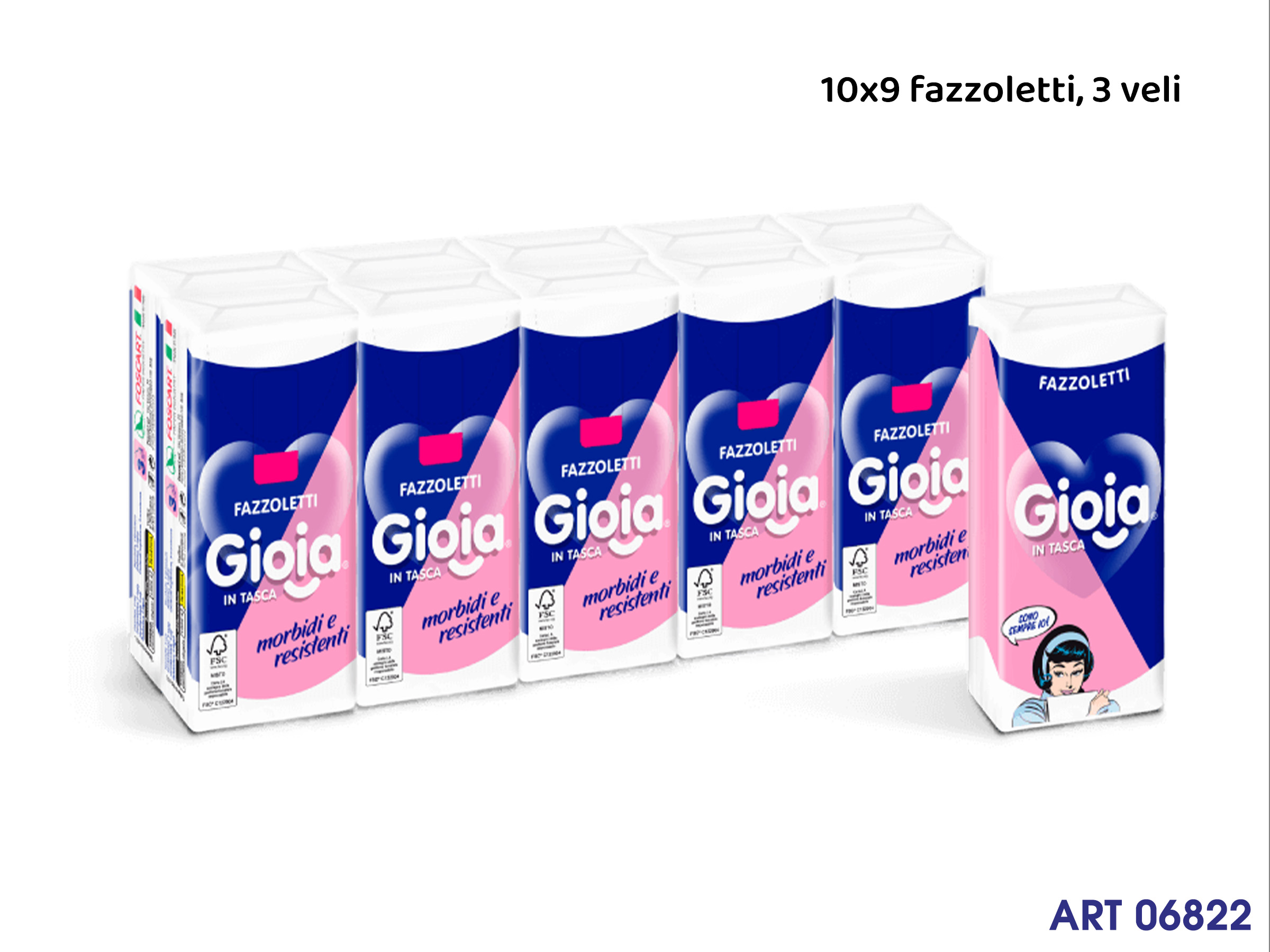 Fz21213 Fazzoletti Gioia 3 Veli Pura Cell Conf 10 Pz