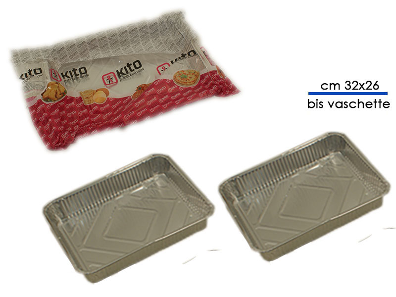 R32g/p2 Vaschette Alluminio 8 Porz S/c 2 Pezzi Cm 32x26