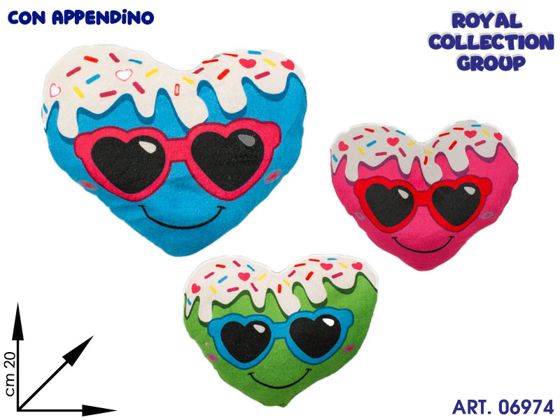 Jm 1803 Cuore Peluche Occhiali Ass Cm 20