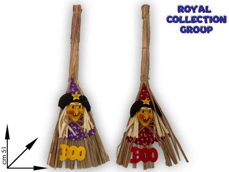 Kt190735 Scopa Befana Col Ass  Deco  Cm  51