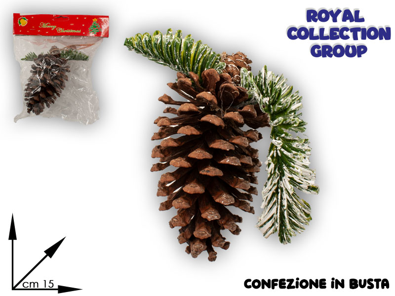 K190722 Articolo Decorativo Pigna C/neve Cm 15