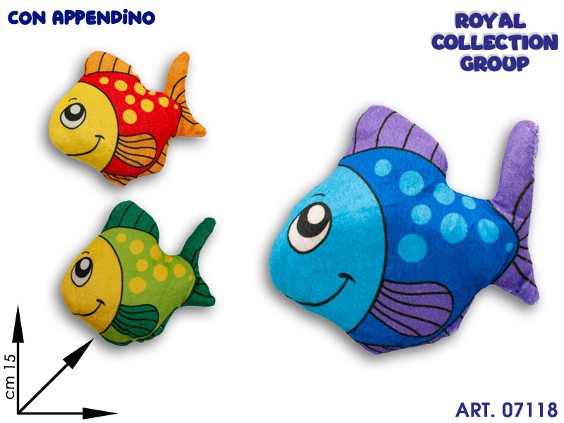 C5 17733 Pesce Tropicale Peluche 4 Col  Cm 15