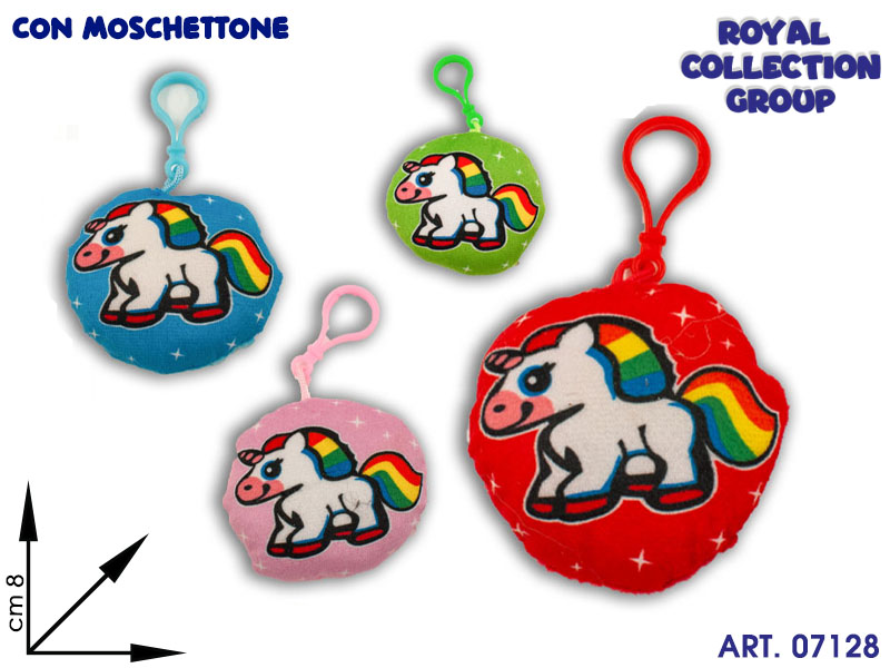 Jm19525 Peluche Unicorno Col C/moschettone Cm 8