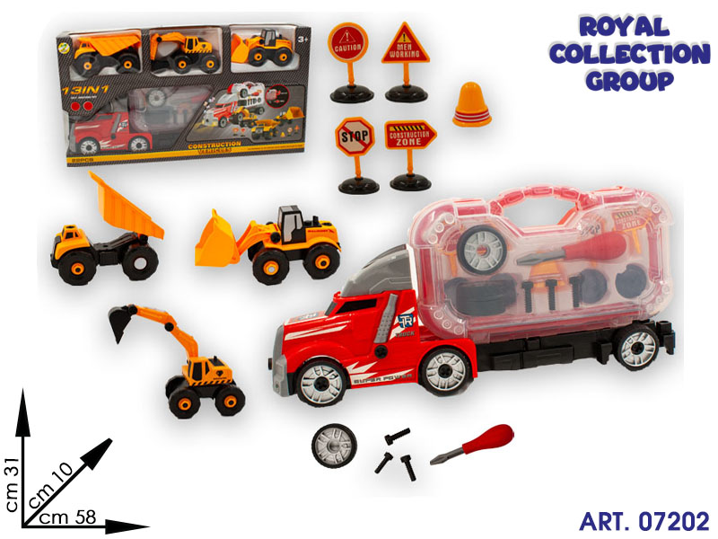 K4900877 Contruction Automezzi 13in1 Gigante Cm 58x31