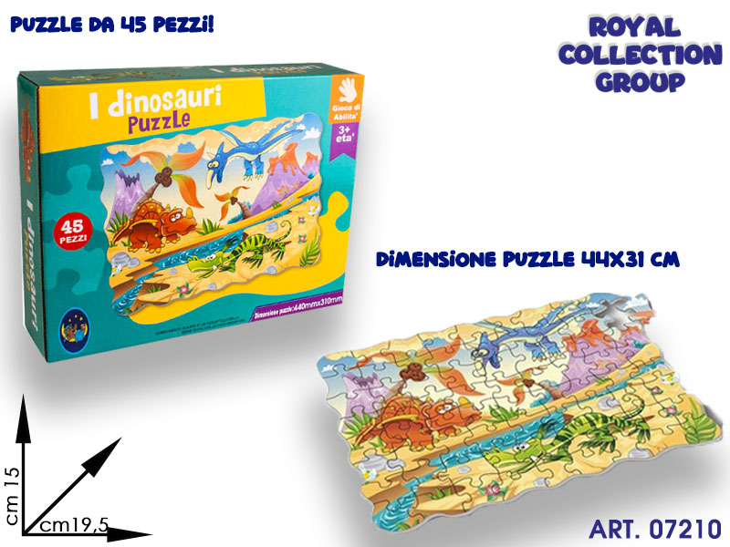 K0011234 Puzzle Dinosauri Pz 45  Cm 19.5x15
