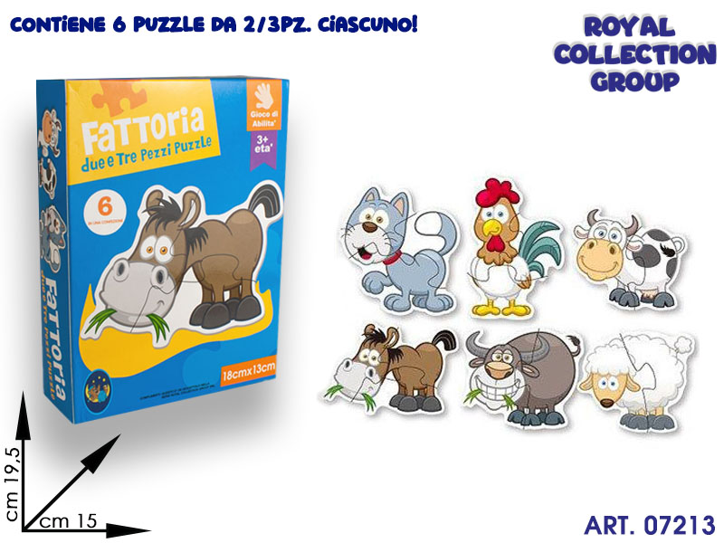 K0011228 Puzzle Fattoria 6 Ass  Cm 19.5x15