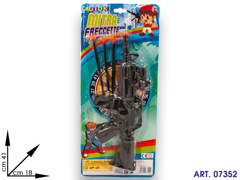 72449  Blister Fucile Mitrac/ Freccette  Cm 41.5 X 18