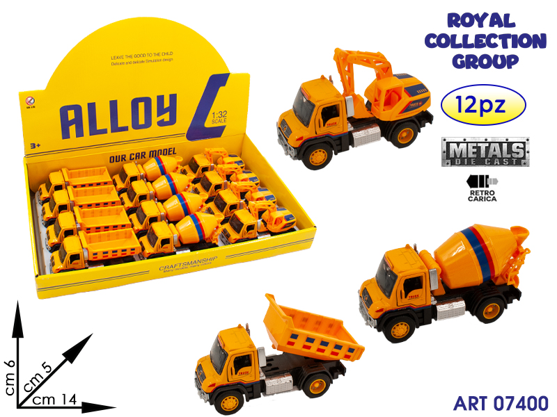 K132619 Die Cast Mezzi Cantiere 3 Ass Cm 14 Display 12 Pz