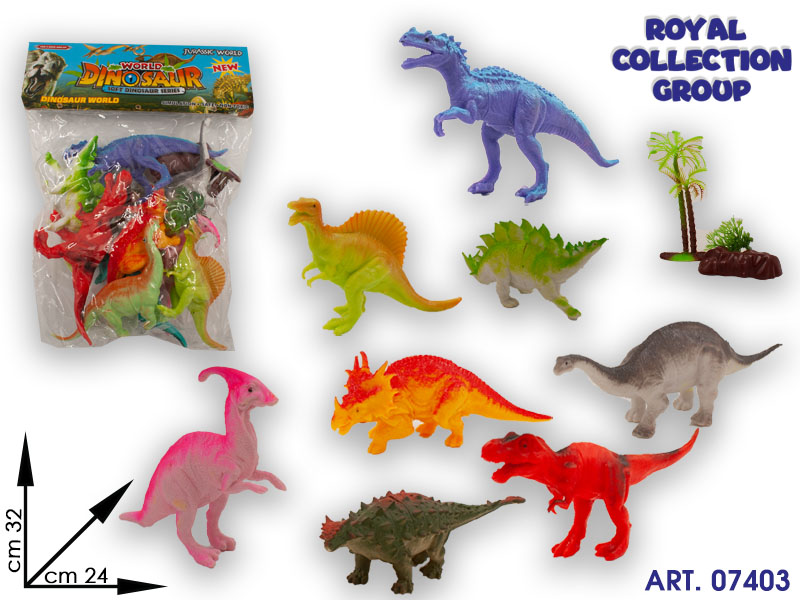 K103160 Busta 10 Dinosauri Ass  Cm 32
