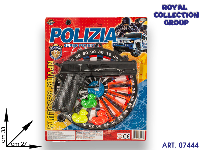 K1300175 Blister Polizia Pistola E Dardo Cm 33x27