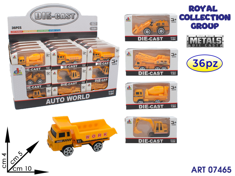 K6200030 Mezzi Lavoro Ass Cm 10.5x5.5 Display 36 Pz