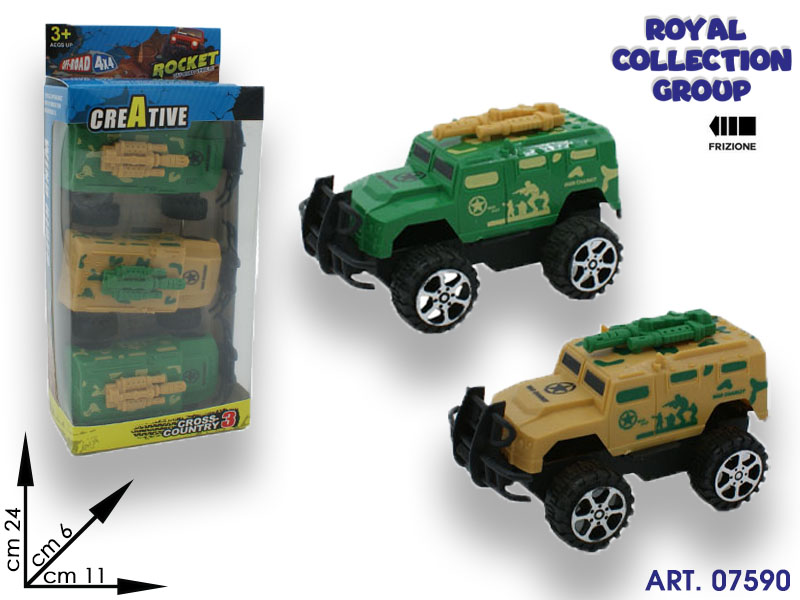 K1804482 Set 3 Jeep Creative Military Friz  Cm 24x11