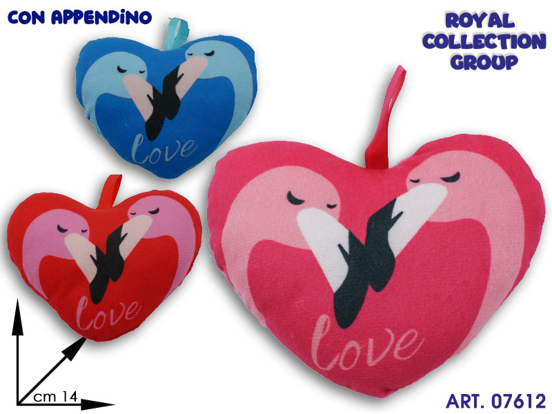 17855 1 Cuore Peluche Love 3 Col Ass  Cm 14