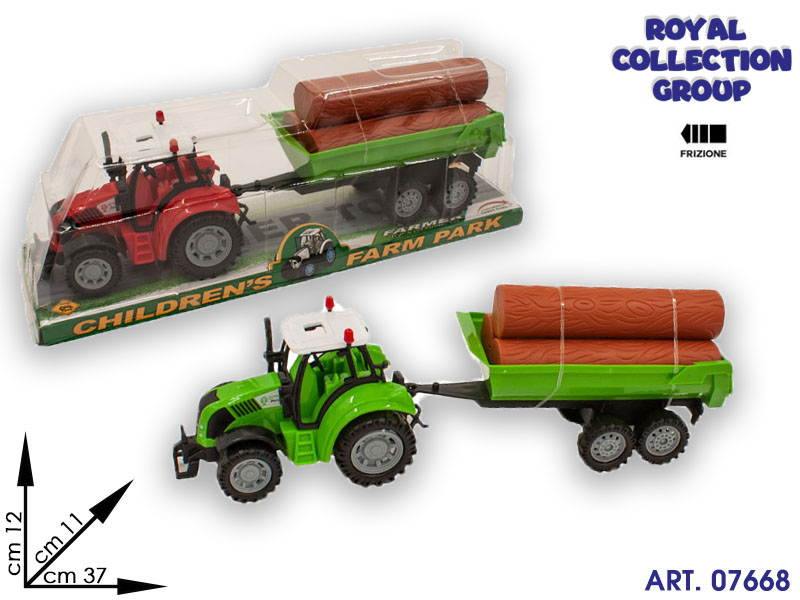 K089979 Trattore Farm C/legni Ass  Cm 37x13