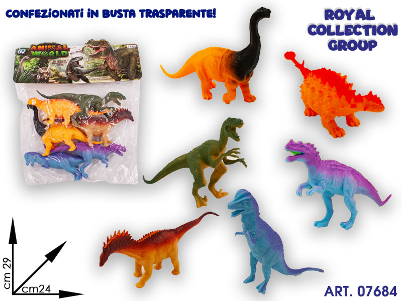K8700794 Busta 6 Dinosauri Ass Cm 29x24