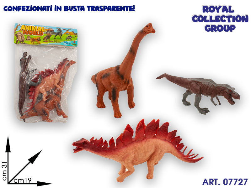 K9600363 Busta Pz 3 Dinosauri Ass Cm 31x19