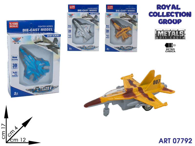 K6201563 Aereo Die Cast Retrocarica Ass Cm 17x12