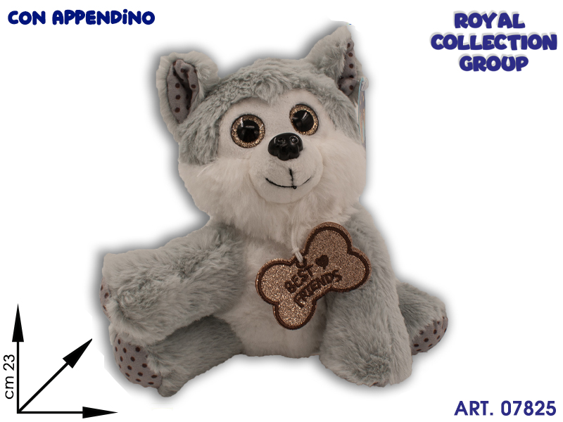 Pl2805 Cane Grigio Occhioni Best Friend  Cm 23