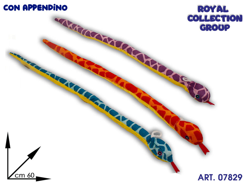 A1 14182 1 Serpente Peluche 3 Col Ass Cm 60